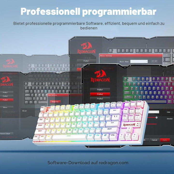 Redragon K552 Mechanische Gaming-Tastatur RGB LED Hintergrundbeleuchtung verdrahtet mit Anti-Staub-P
