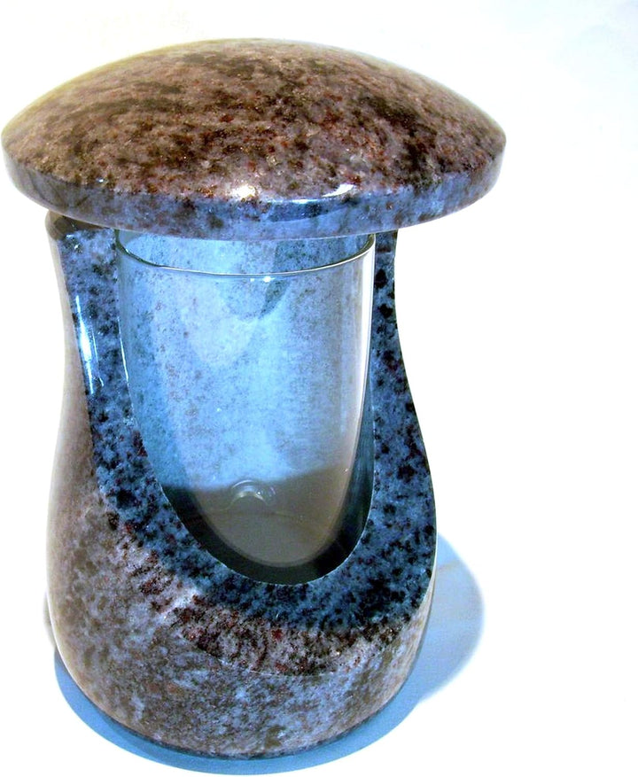 designgrab Grablampe Cerres und Grabvase Atria aus Granit Orion, Grabschmuckset