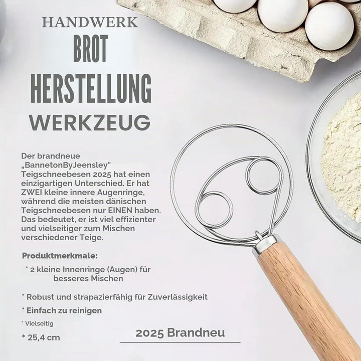 Jeensley Gärkörbchen Sauerteig Starterset Box verpackter runder Sauerteigbrot-Gärkorb mit Broschüre,