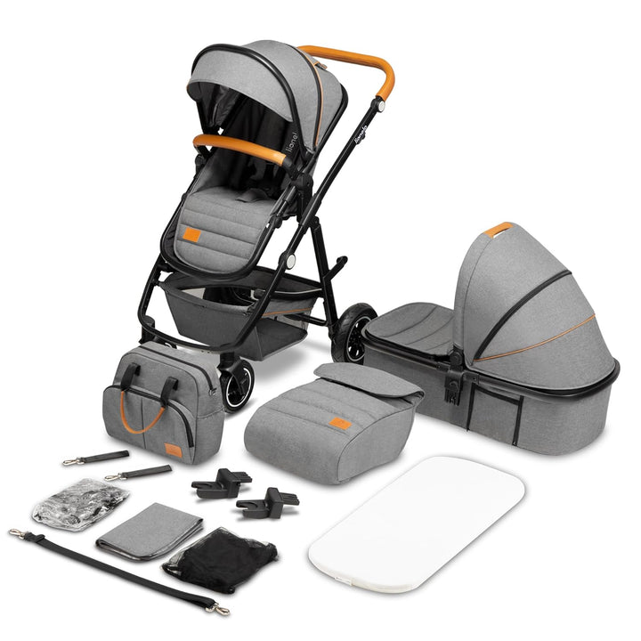 LIONELO Amber Kinderwagen 2 in 1 Kombikinderwagen, Kinderwagen Set mit sportlichen Sitz und fester B