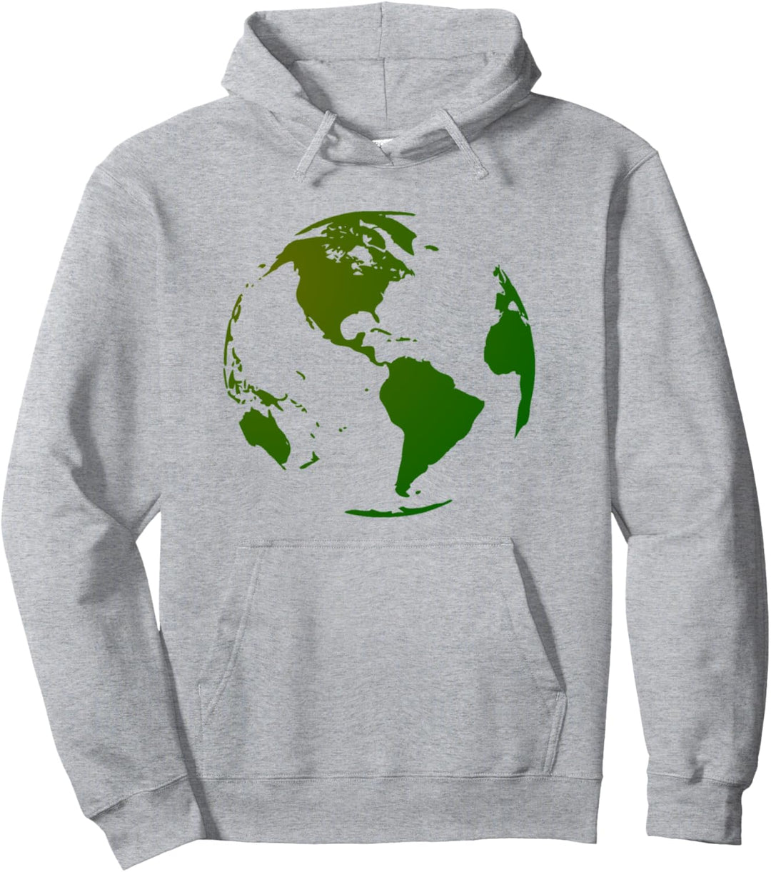 Planet Erde Kontinente Silhouette Pullover Hoodie