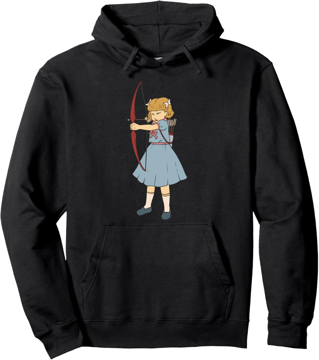 Arrow & Bow Girl - Archery - Punk Rock Goth Horror - Gothic Pullover Hoodie