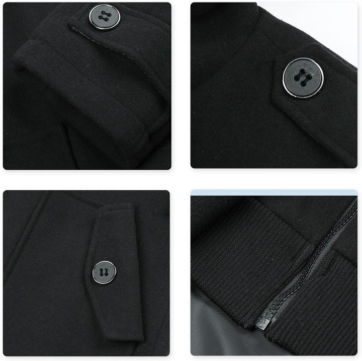 YOUTHUP Mantel Herren Wollmantel mit Kapuze Regular Fit Wolle Wintermantel Mittelange Winter Herrenm