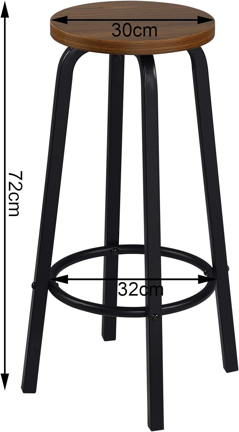 WOLTU 4X Barhocker Barstuhl Bistrohocker Tresenhocker runde Sitzfläche aus MDF Gestell aus Metall Du