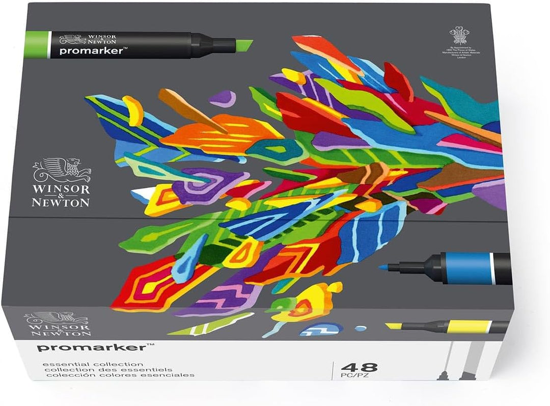 Winsor 290067 & Newton ProMarker Box mit 48 essentiellen Dual-Tip-Markern in verschiedenen Farben Pr