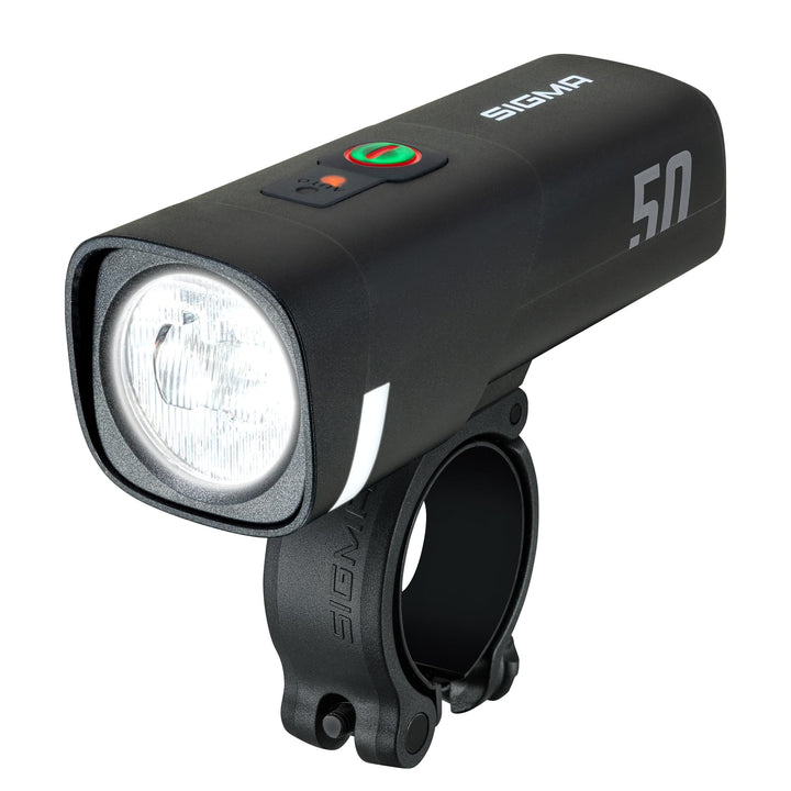SIGMA Aura 50 | LED Fahrradlicht mit 50 LUX und USB-C | StVZO zugelassenes Vorderlicht mit 2 Leuchtm