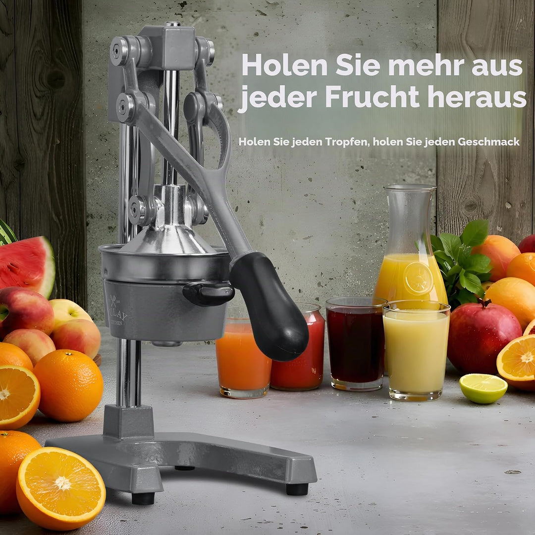 Zulay Kitchen Orangensaftpresse aus Gusseisen, robust, leicht zu reinigen, professionelle Zitruspres