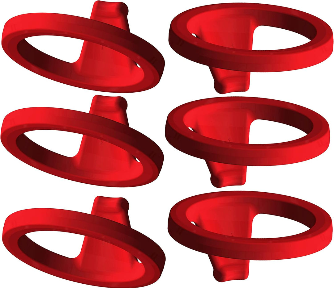 6 x Kopfdichtung rot für alle iSi Sahnespender Profi, Gormet Whip etc, alle Metallköpfe