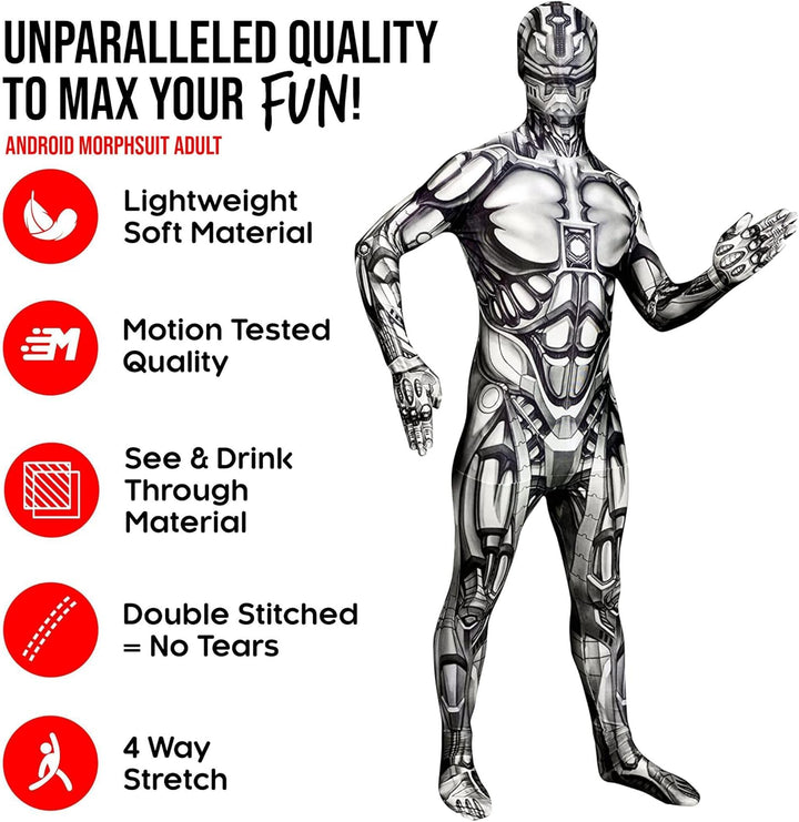 Morphsuits MLMADM Roboter Kostüm Erwachsenenkostüme, M, M Roboter