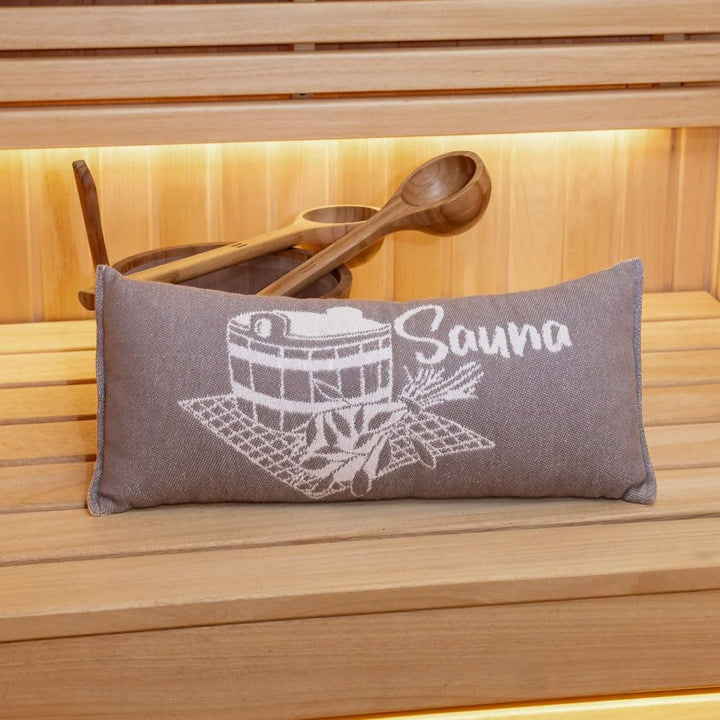 Ger3as Saunakissen Reisekissen, Baumwolle 100% Saunakissen, 50 x 22 cm Sauna Kopfkissen (Hellgrau/We