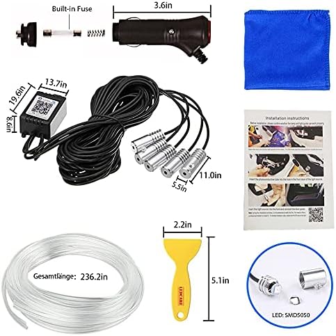 LED Innenbeleuchtung Auto,6M/5 in 1 RGB Auto Innenraumbeleuchtung,12V Led Atmosphäre Licht Auto,App