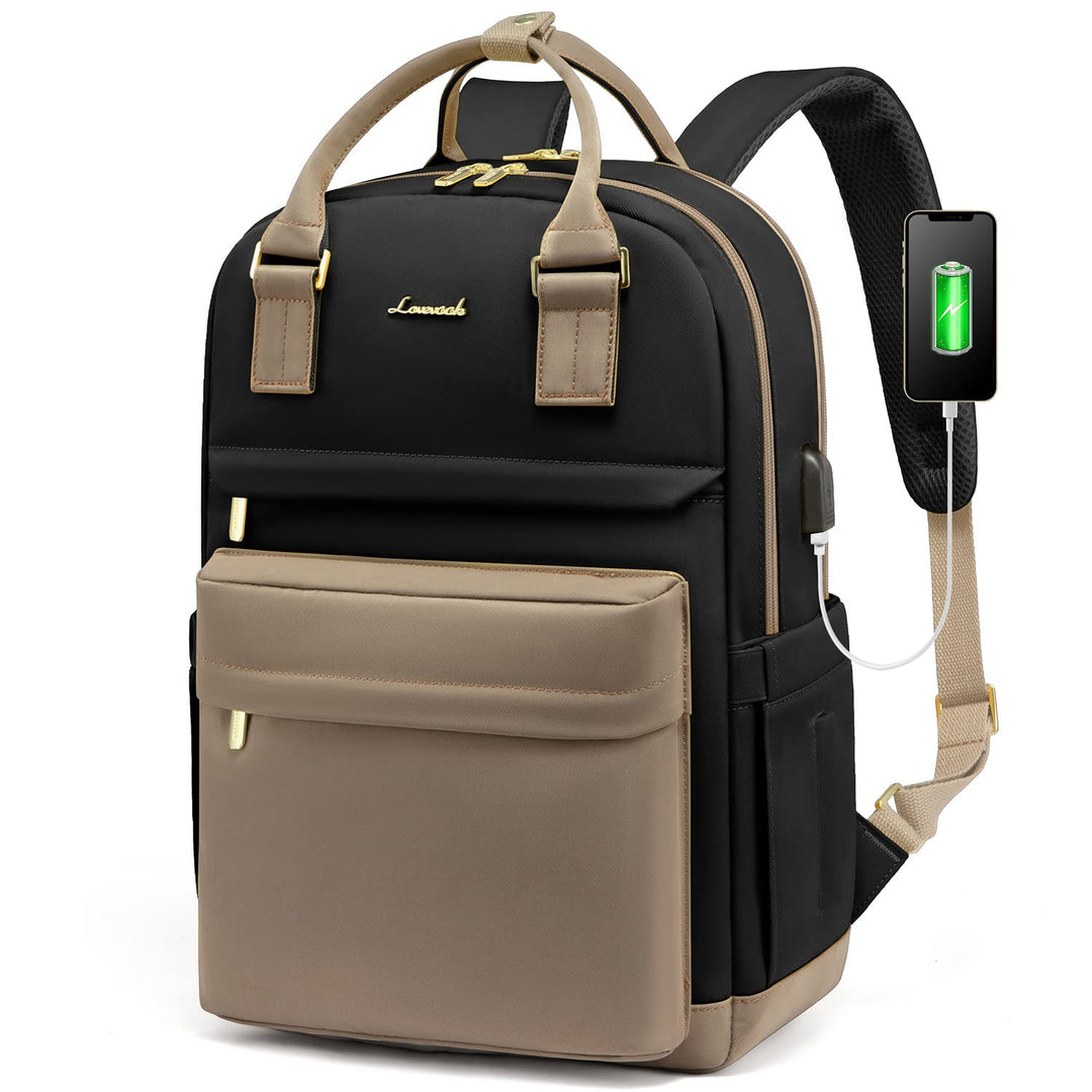 LOVEVOOK Rucksack Damen, 15,6 Zoll Laptop Rucksack Schulrucksack Mädchen Teenager mit Laptopfach, Wa