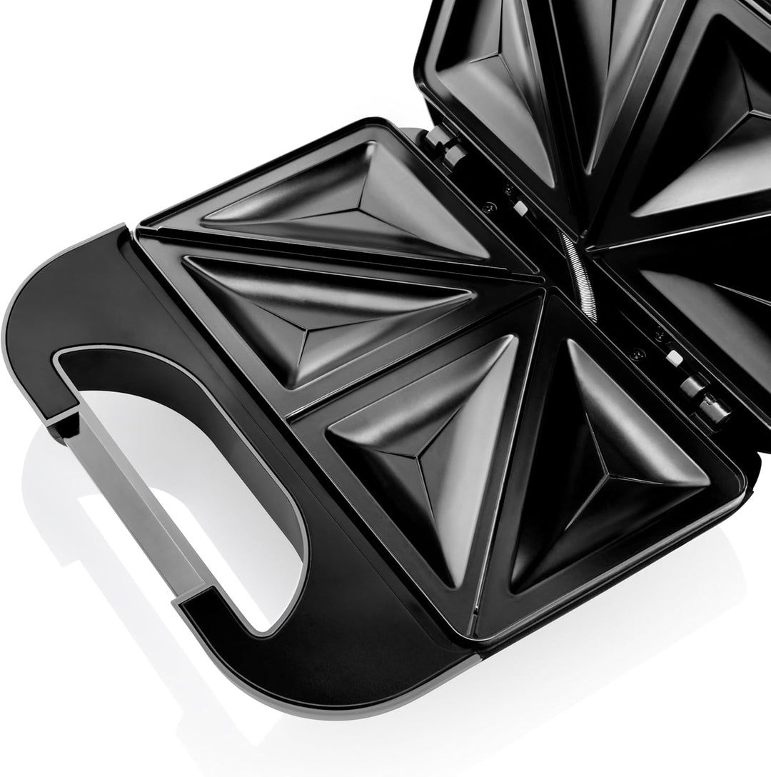 HYUNDAI ELECTRONICS SM615 I Sandwichmaker I 750 W | Sandwich-Toaster | 4 Dreiecks-Sandwiches | Kontr