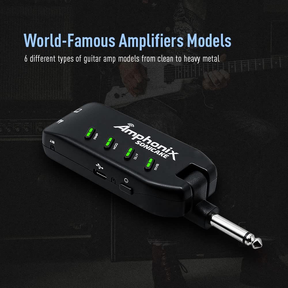SONICAKE Mini Gitarre Kopfhörer Verstärker Bluetooth Multi-Effekte Plug-In USB aufladbar Portable Am