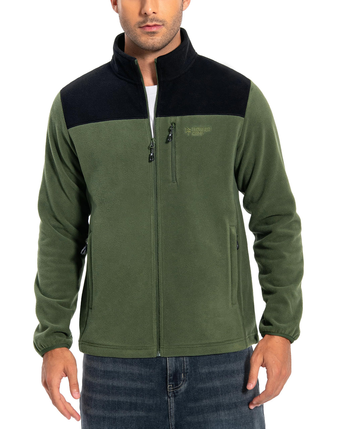Pioneer Camp Herren Fleecejacke Full Zip Outdoor Polar Leicht Winddicht Jacke mit Reissverschluss S