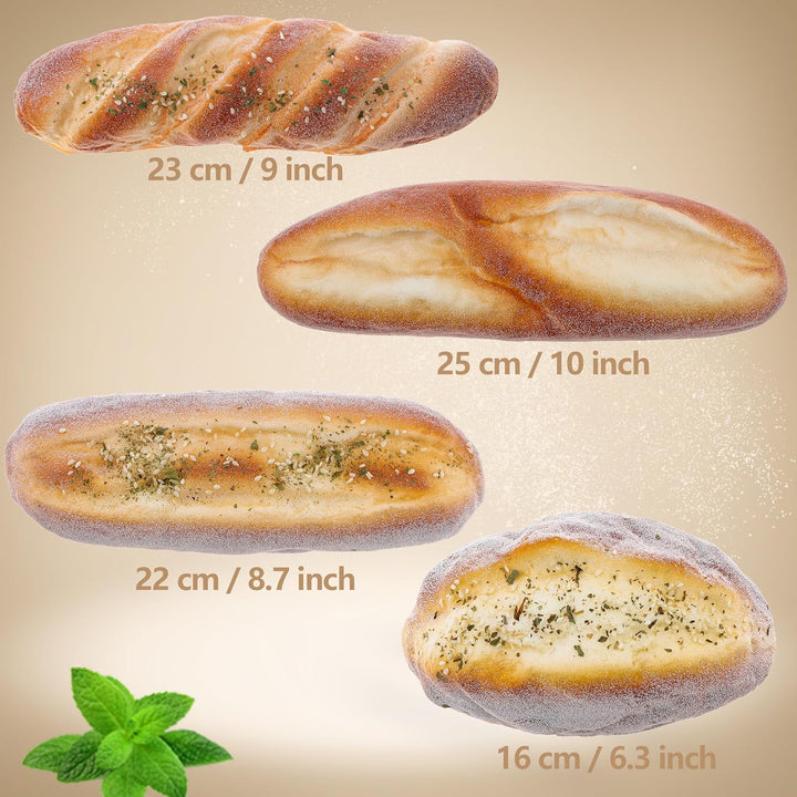 Gresorth 4 Stück Künstliche Brot Satz Gefälschte Drehung Meersamen Ananas Brot Realistisch für Heim
