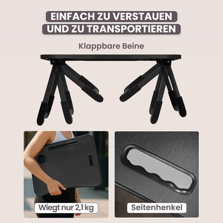 unycos - Klappbarer Laptoptisch, Betttablett, Leseständer, Computertisch, Frühstückstablett, Beistel