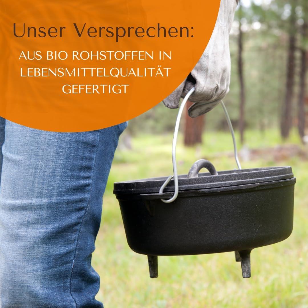 BIO Einbrenn‑ &amp; Patina Öl „Sizzle Shield“ - Nachhaltige Gussrost Pflege - Premium Dutch Oven Zubehör