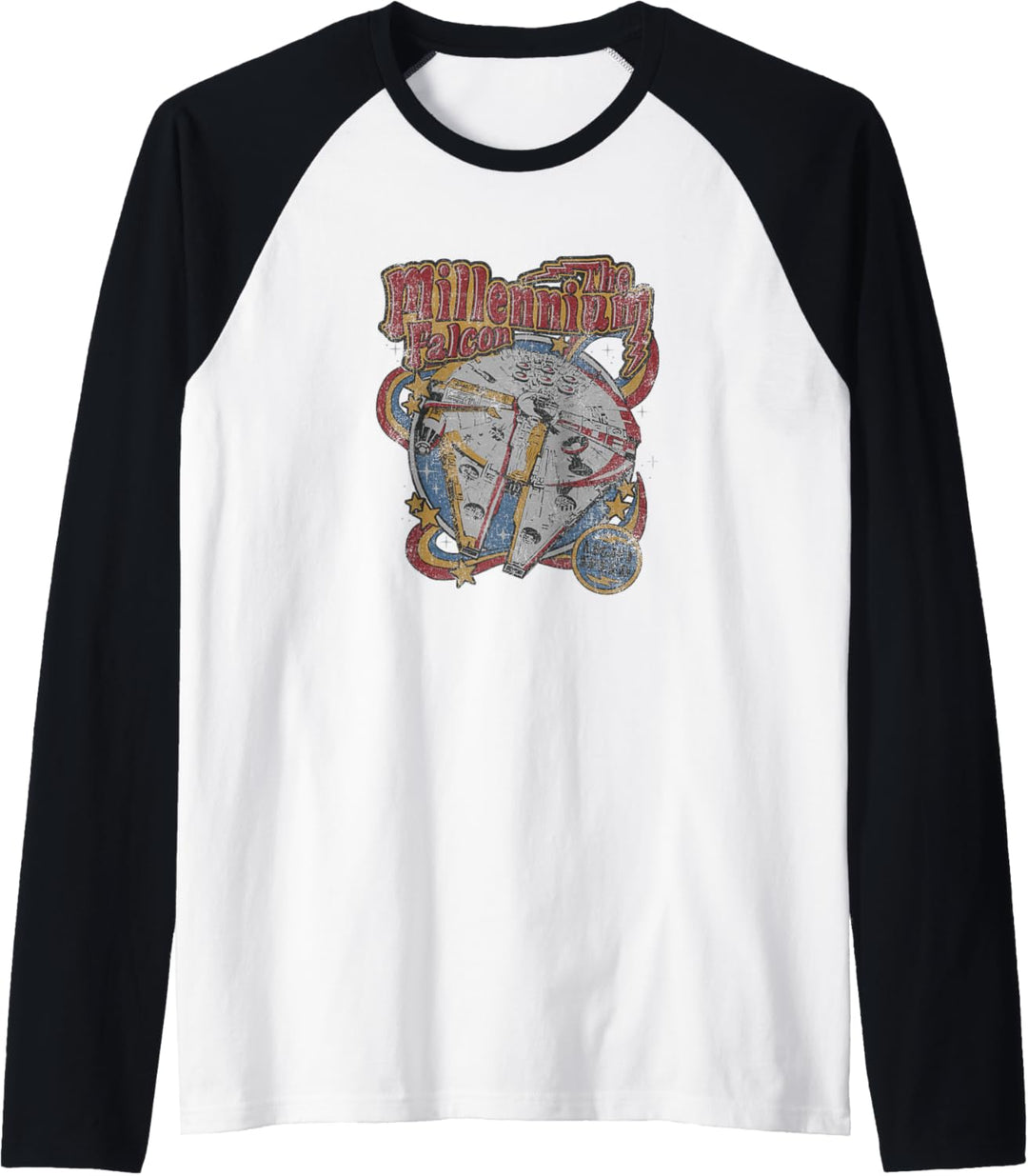 Star Wars The Millennium Falcon Light Speed Retro Colors Raglan