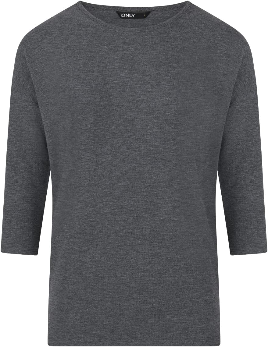 ONLY Damen Top ONLGLAMOUR 2er Pack 3/4 Ärmel Basic Shirt Rundhals Loose Fit Langarmshirt Oberteil Mu