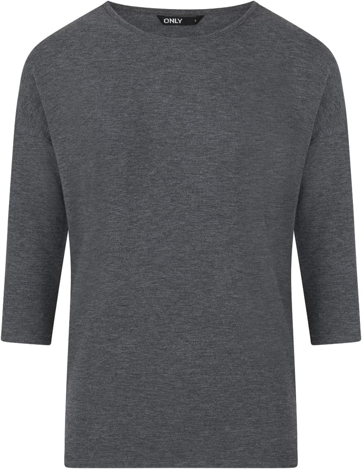 ONLY Damen Top ONLGLAMOUR 2er Pack 3/4 Ärmel Basic Shirt Rundhals Loose Fit Langarmshirt Oberteil Mu