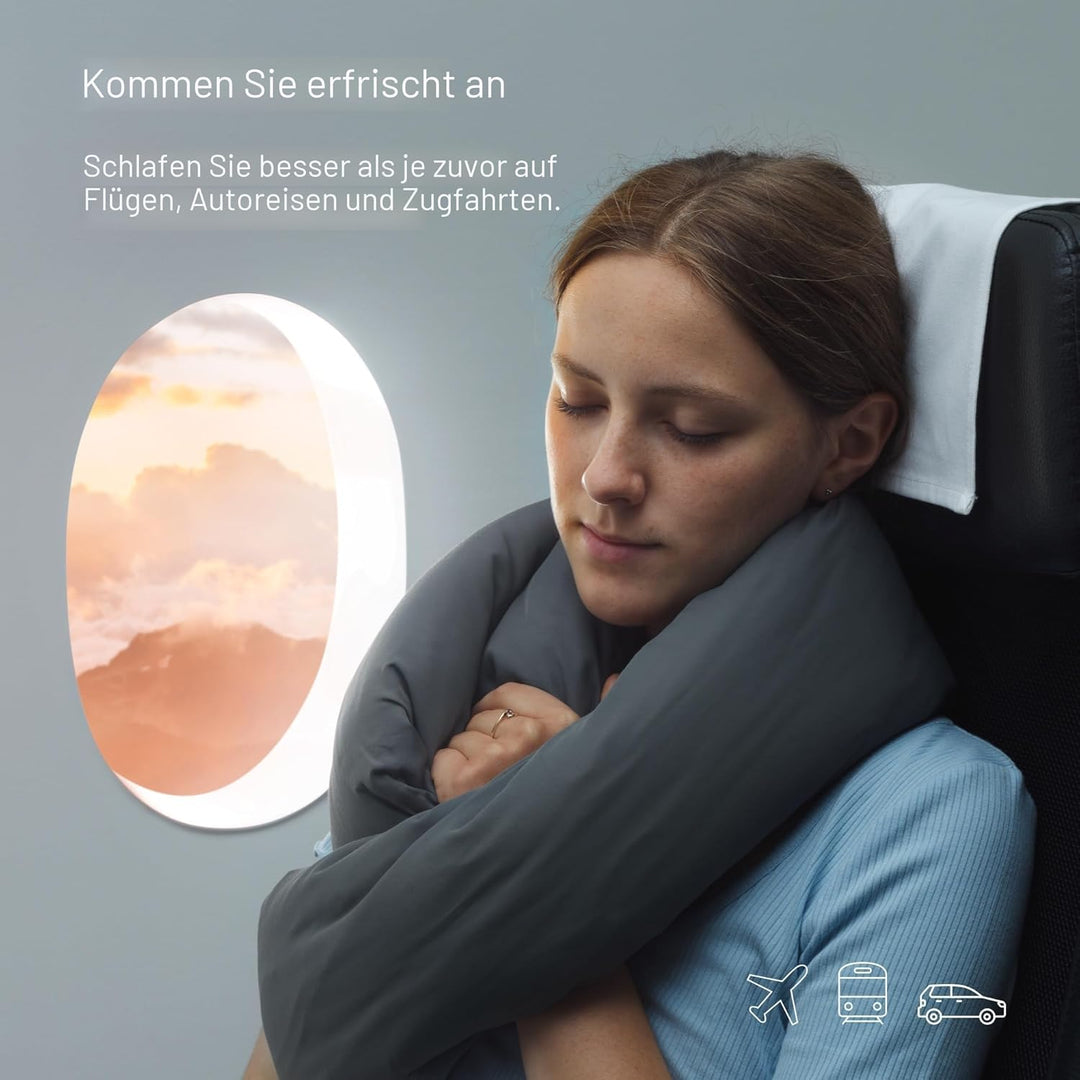 Huzi Design Infinity Pillow - Reisekissen Nackenkissen Ideal für Reise Büro Entwurf Weiches Nackenst