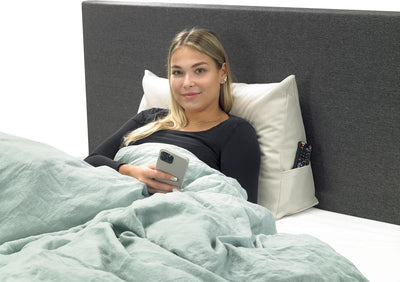 XDREAM Bettsitzkissen, Keilkissen für Bett und Sofa beige | Stabiles Rückenkissen und Lendenkissen m