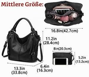 Realer Damen Handtaschen Mittel Shopper Lederhandtasche Schultertasche Umhängetasche Geldbörse Hobo