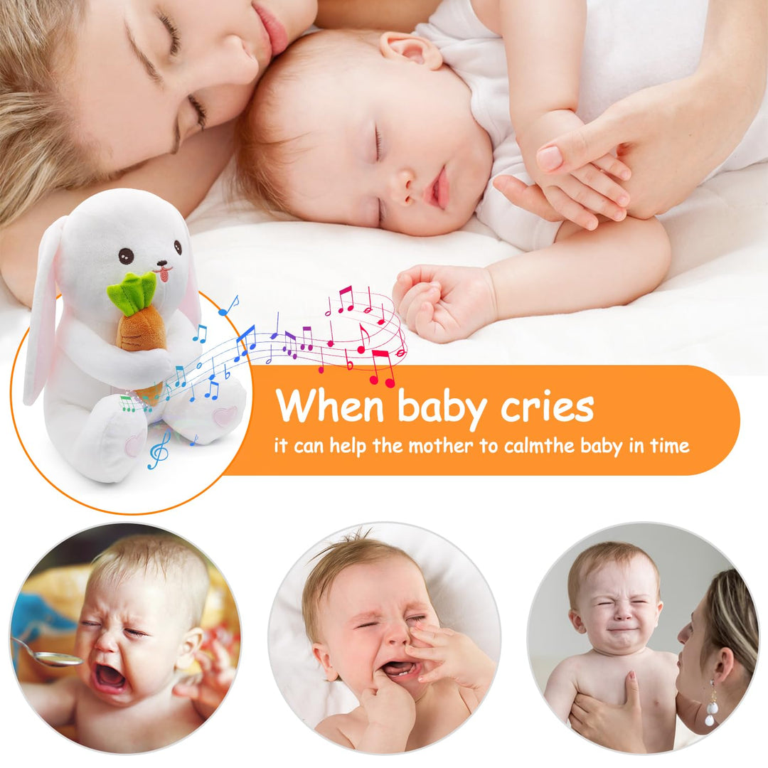 Baby Einschlafhilfe Musik,Babys Nachtlicht Projektor mit Weisses Rauschen, Weinen Erkennungs Sensor,