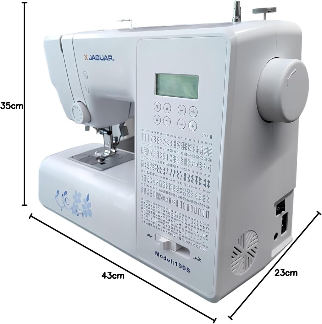 Jaguar 190S Elektronische Nähmaschine für Anfänger, leicht, computergesteuert, Quilting, mit 200 Sti