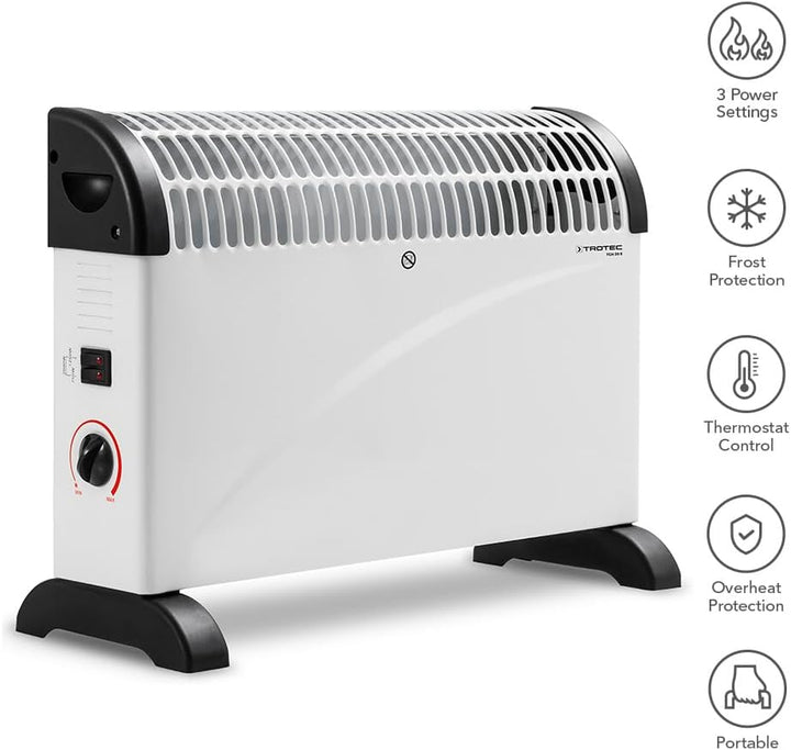 TROTEC Konvektor Heizung TCH 20 E – Heizleistung 750 W / 1250 W / 2000 W – Elektro Heizkörper Ohne T
