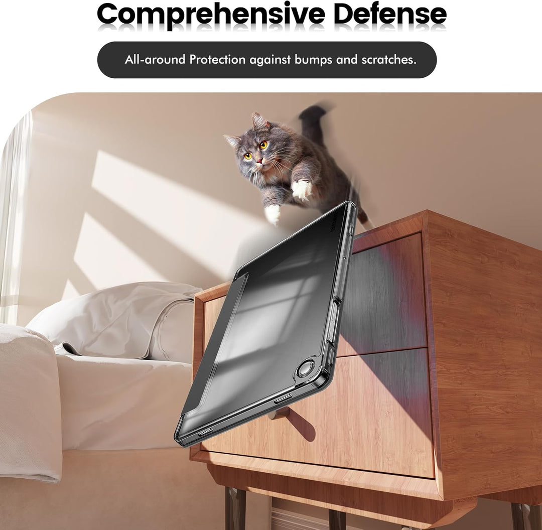INFILAND Hülle für Samsung Galaxy Tab A11+/A9+ 11 Zoll (2023/2025),Schlanke Standfunktion Kristallkl