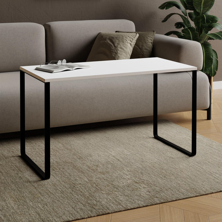 AKKE Couchtisch Wohnzimmertisch Beistelltisch Mit Metallbeinen Laminierte Platte Höhe 55cm Tisch Für