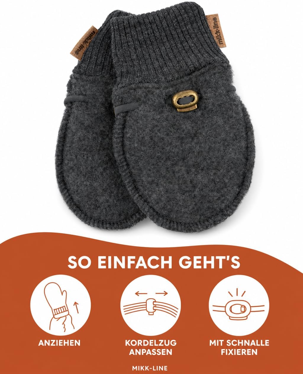 Mikk-line Wollhandschuhe Kinder | Handschuhe Kinder | Handschuhe Wolle Kinder | Wärme Kinder Handsch