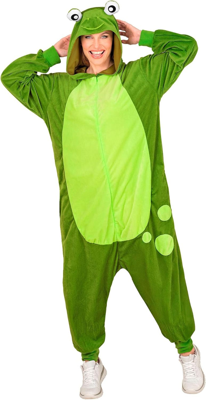 W WIDMANN MILANO Party Fashion - Tier Overall für Erwachsene, weicher Plüsch Jumpsuit mit Kapuze, Ti