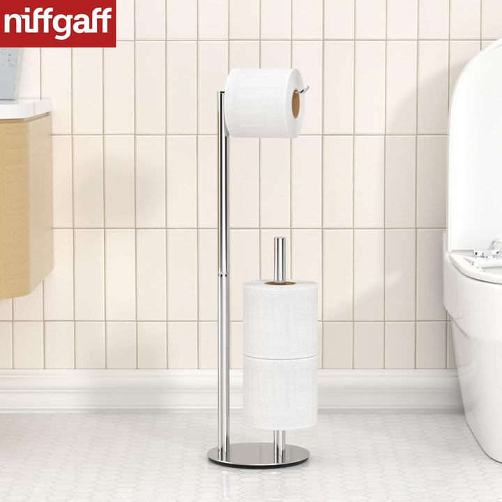 Silber Toilettenpapierhalter, freistehender Toilettenpapierhalter, Edelstahl Toilettenpapierrollenre