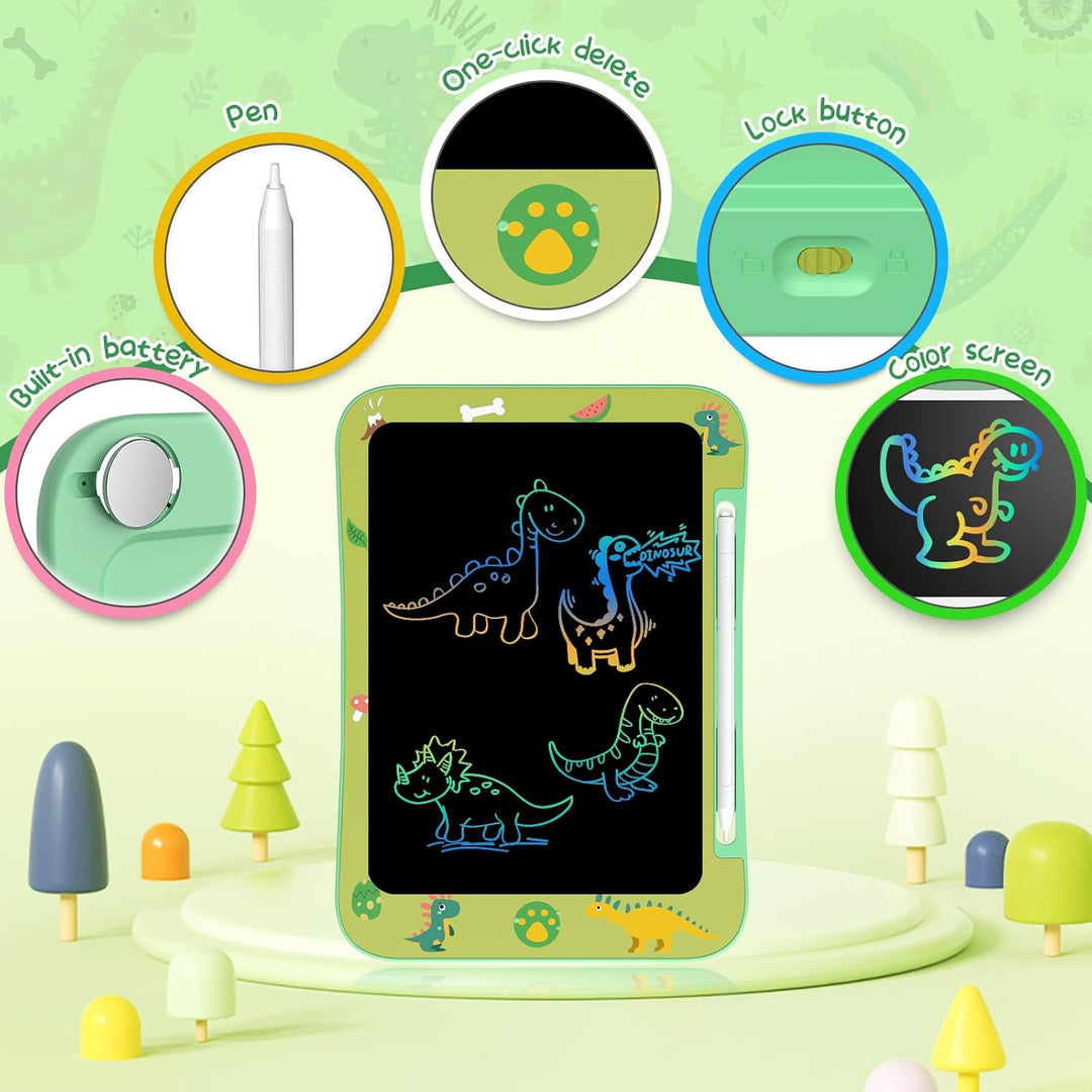 [2 Pack] Genialba LCD-Schreibbrett für Kinder, Zeichentafel mit farbigem Bildschirm für Mädchen im A