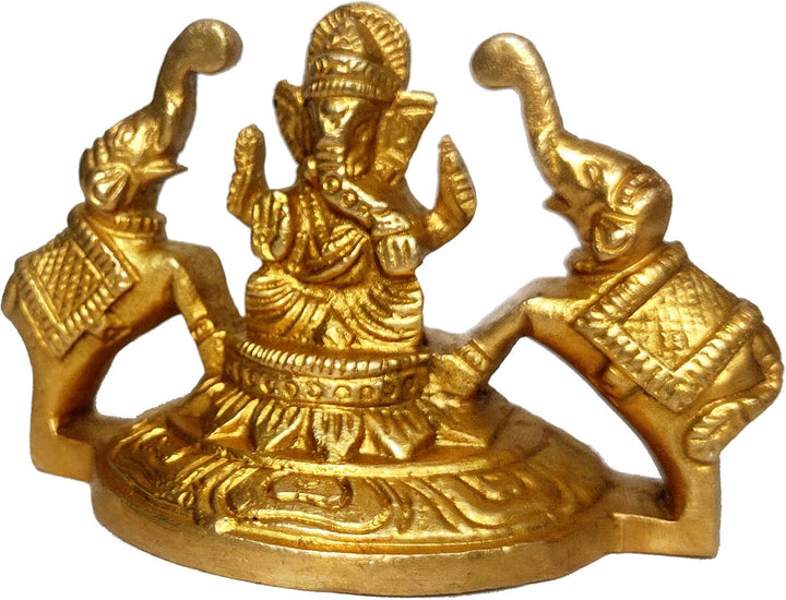 Purpledip Idol Gaja Ganesha: Sammlerstück Dekorstatue Ganapathi mit Elefanten (12243)