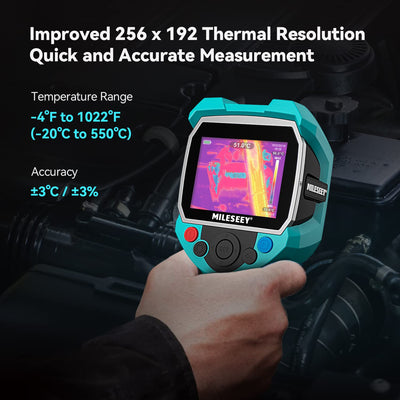 Infrarot Wärmebildkamera,MiLESEEY Handheld Thermokamera 3,5 Zoll LCD-Anzeige,Wiederaufladbar,6 Palet