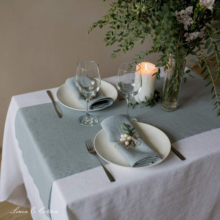 Linen &amp; Cotton Hochwertige 4 x Stoffservietten/Servietten Stoff/Leinenservietten Hygge - 100% Leinen