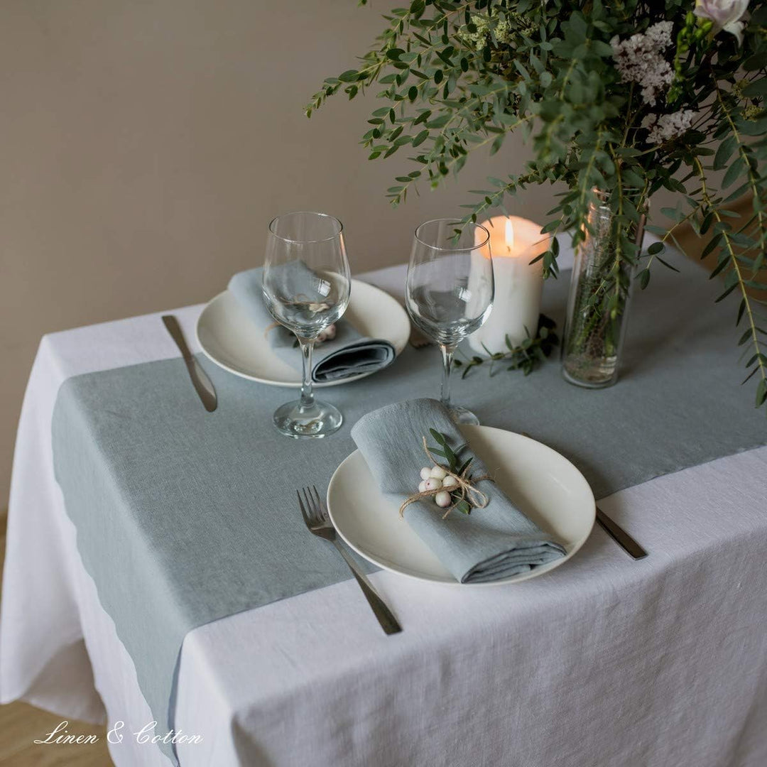 Linen &amp; Cotton Hochwertige 4 x Stoffservietten/Servietten Stoff/Leinenservietten Hygge - 100% Leinen