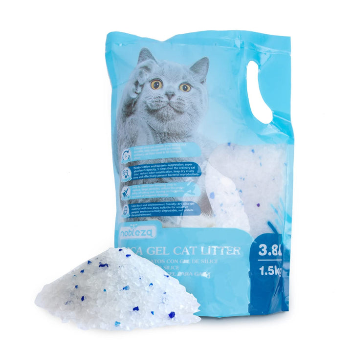 Nobleza - Arena para Gatos de sílice Camada para gatitos de Gel de Diamante 3.8L Absorbente， Cómodo