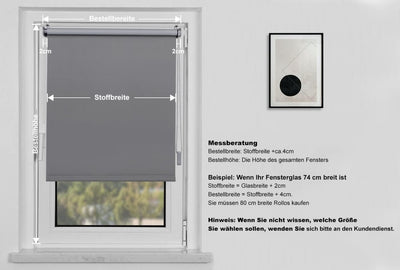 OBdeco Verdunkelungsrollo Thermorollo 40x130cm Grau ohne Bohren mit gleichfarbige Beschichtung Oeko-