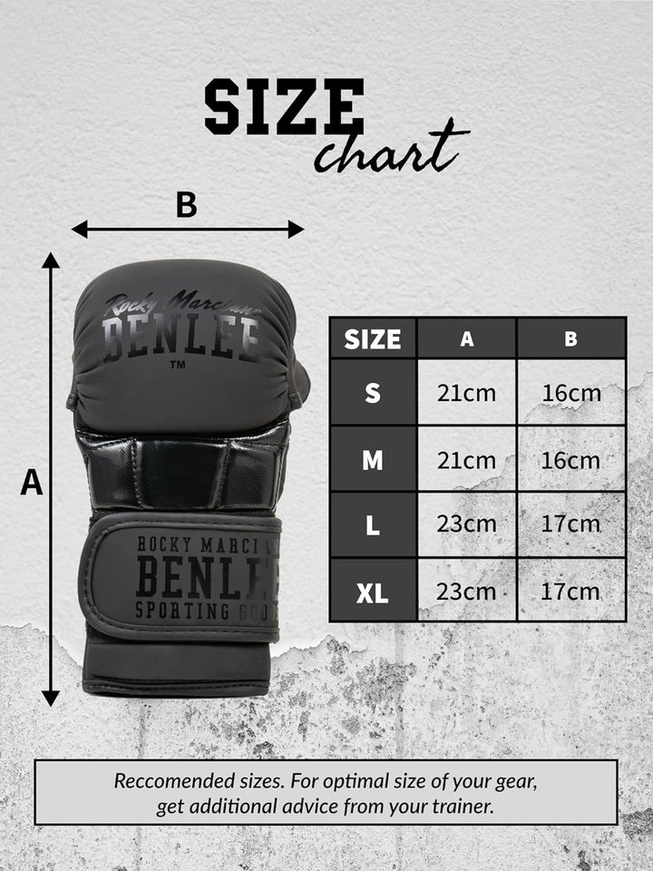BENLEE MMA-Trainingshandschuhe aus Kunstleder (1Paar) SPARRY L/XL, Black