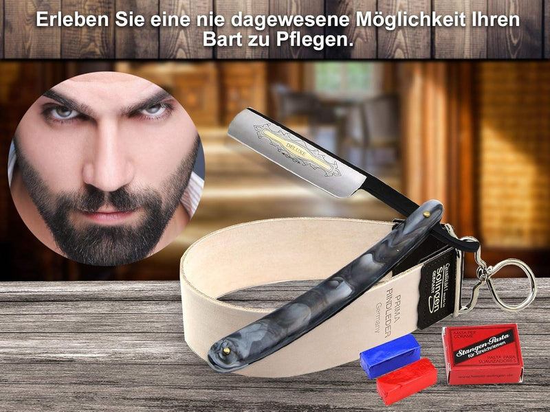 Rasiermesser mit Lederriemen und Schleifpaste aus Solingen