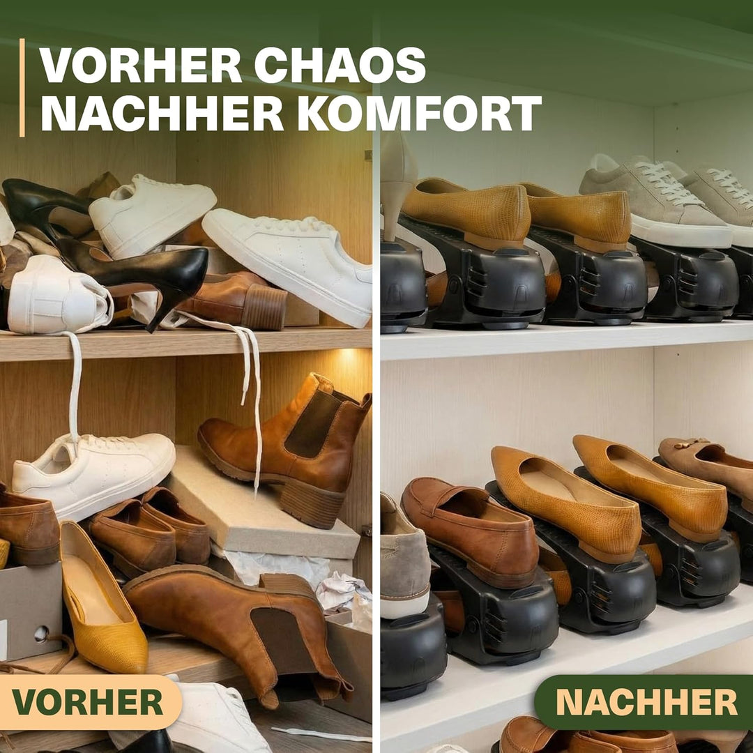 Schuhstapler 10er Set – Verstellbarer Schuh Organizer für Schuhschrank, platzsparender Schuhhalter,