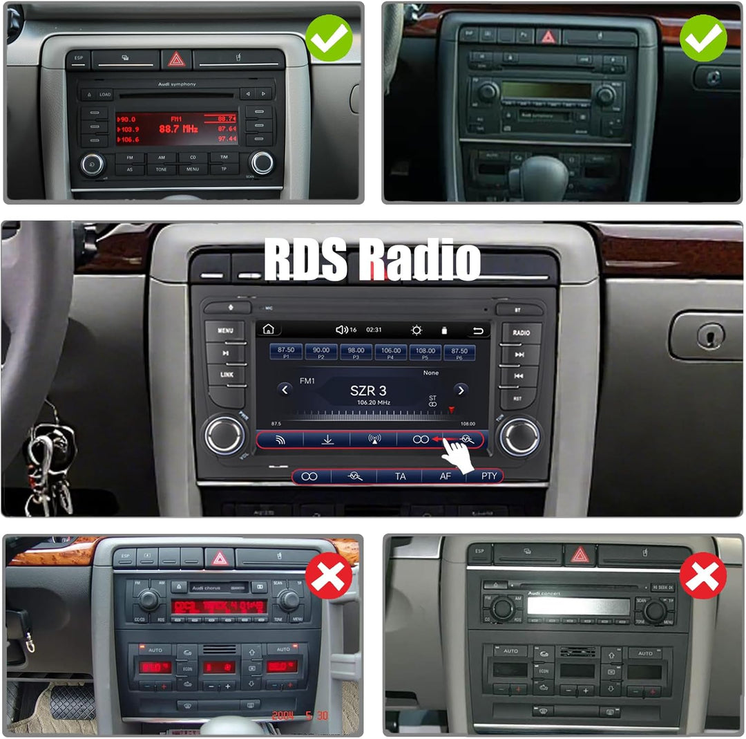 Linux Autoradio Blitzstart für Audi A4 S4 RS4 B6 B7 2002-2008 Wireless CarPlay/Android Auto/Bluetoot