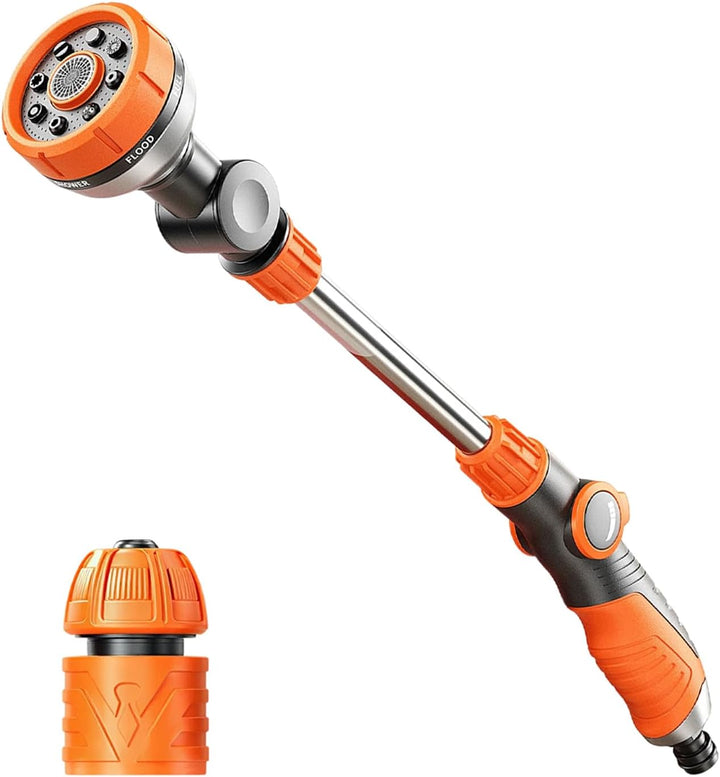Giessstab Lang 49cm mit 180° Schwenkbarer Kopf und 8 Sprühmodi für Hochbeete