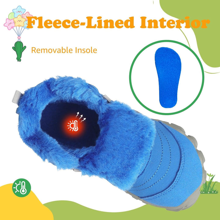 SAGUARO Kinder Winter Barfussschuhe Winterschuhe Warme Gefüttert Wanderschuhe Leicht rutschfest Wint