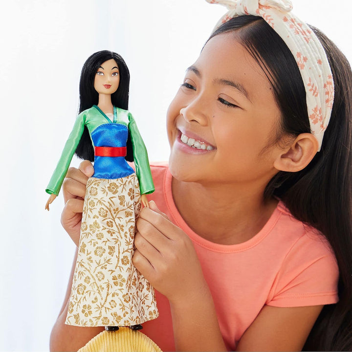 Disney Store Offizielle Mulan-Puppe für Kinder, 29 cm, vollbewegliche Puppe im Satinkleid mit ausgea